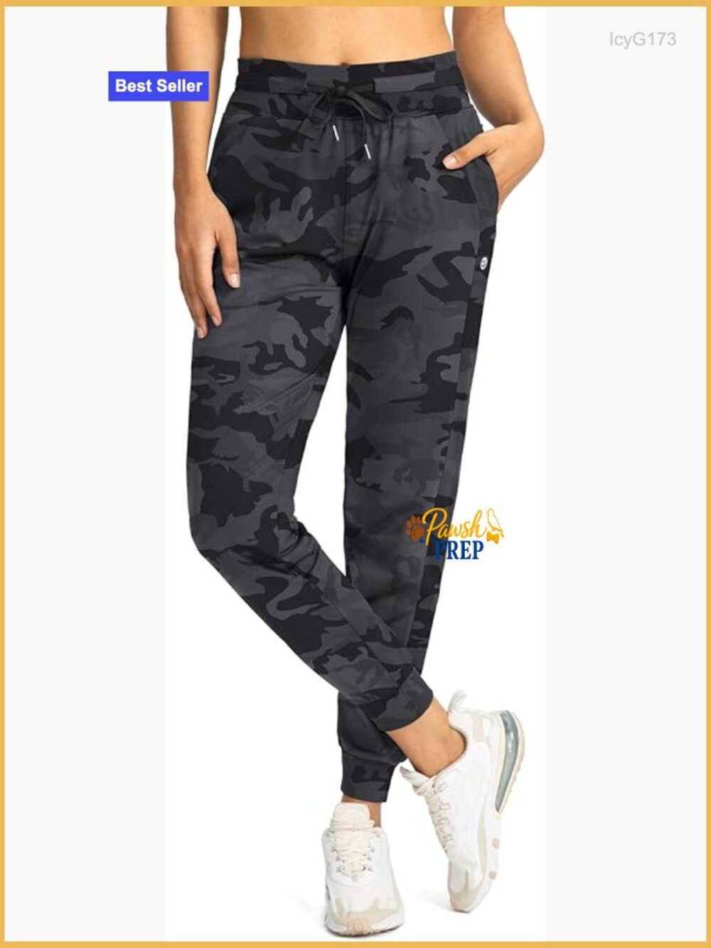 High Waisted Joggers with Zipper Pockets Tapered Sweatpants Workout Lounge